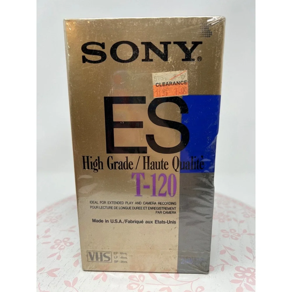 SONY VHS Blank Video Tapes 2-Pack ES High Grade T-120 Cassettes NEW Sealed USA